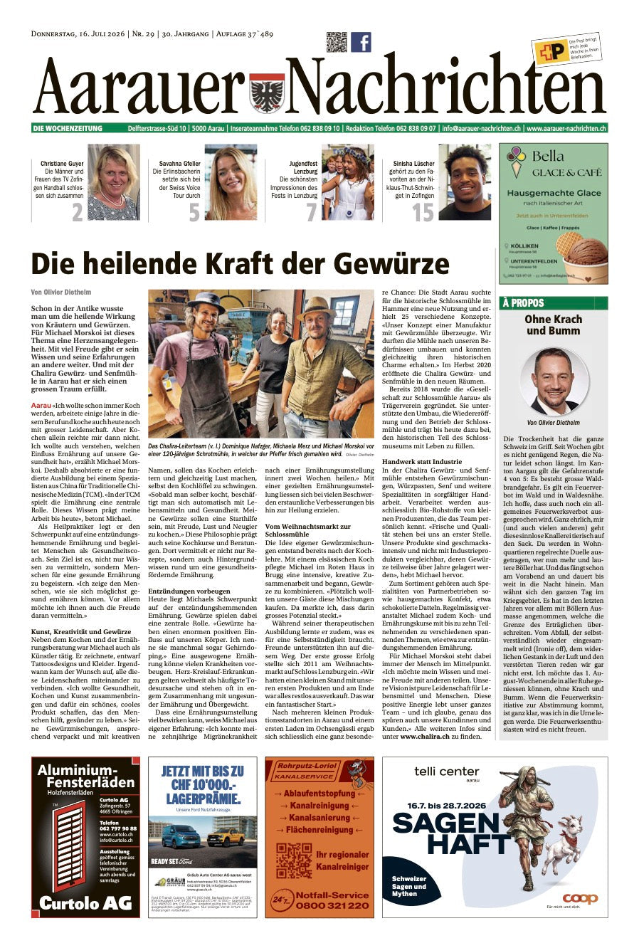 Bericht in den Aarauer Nachrichten vom 16. Juli 2026