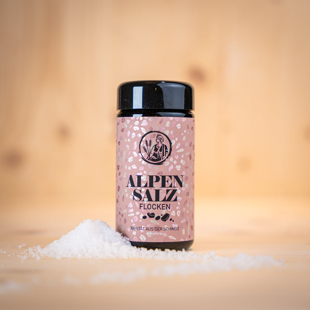 Alpensalz Flocken Glas