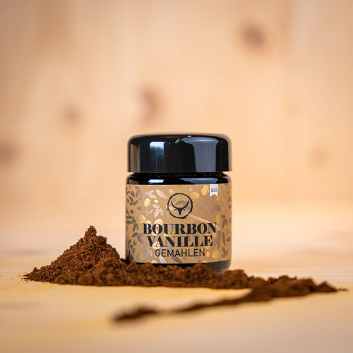Bourbon-Vanille gemahlen Glas