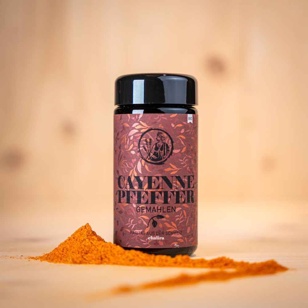 Cayenne-Pfeffer gemahlen Glas