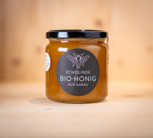 Bio-Honig Echolinde aus Aarau 500 ml dunkel im Glas
