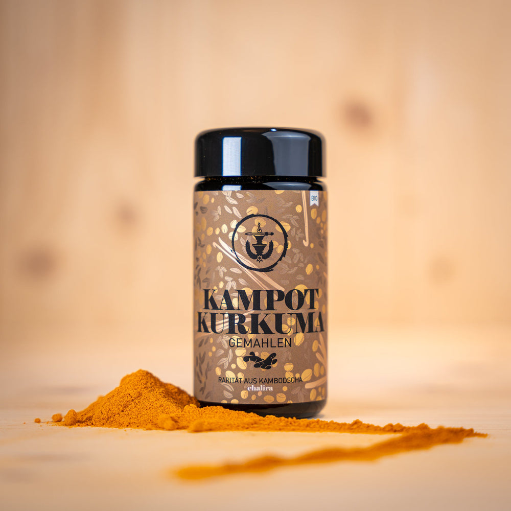 Kampot-Kurkuma gemahlen Glas