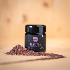 Geschenkset Wildfang Bio-Gewürzmischungen Rauna Randensalz im Mironglas mit buntem Salz und Holzset.