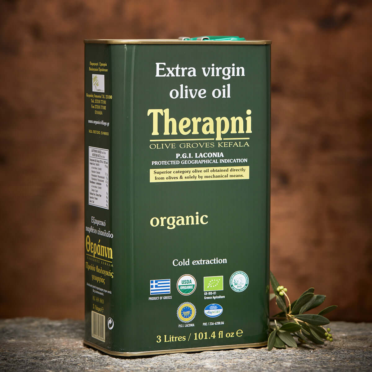 Olivenöl Therapni Bio im 3 Liter Kanister