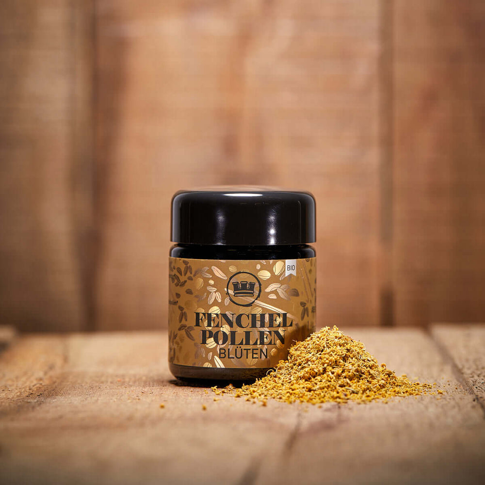 Fenchelpollen im kleinen Glas