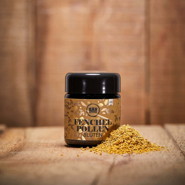 Fenchelpollen im kleinen Glas