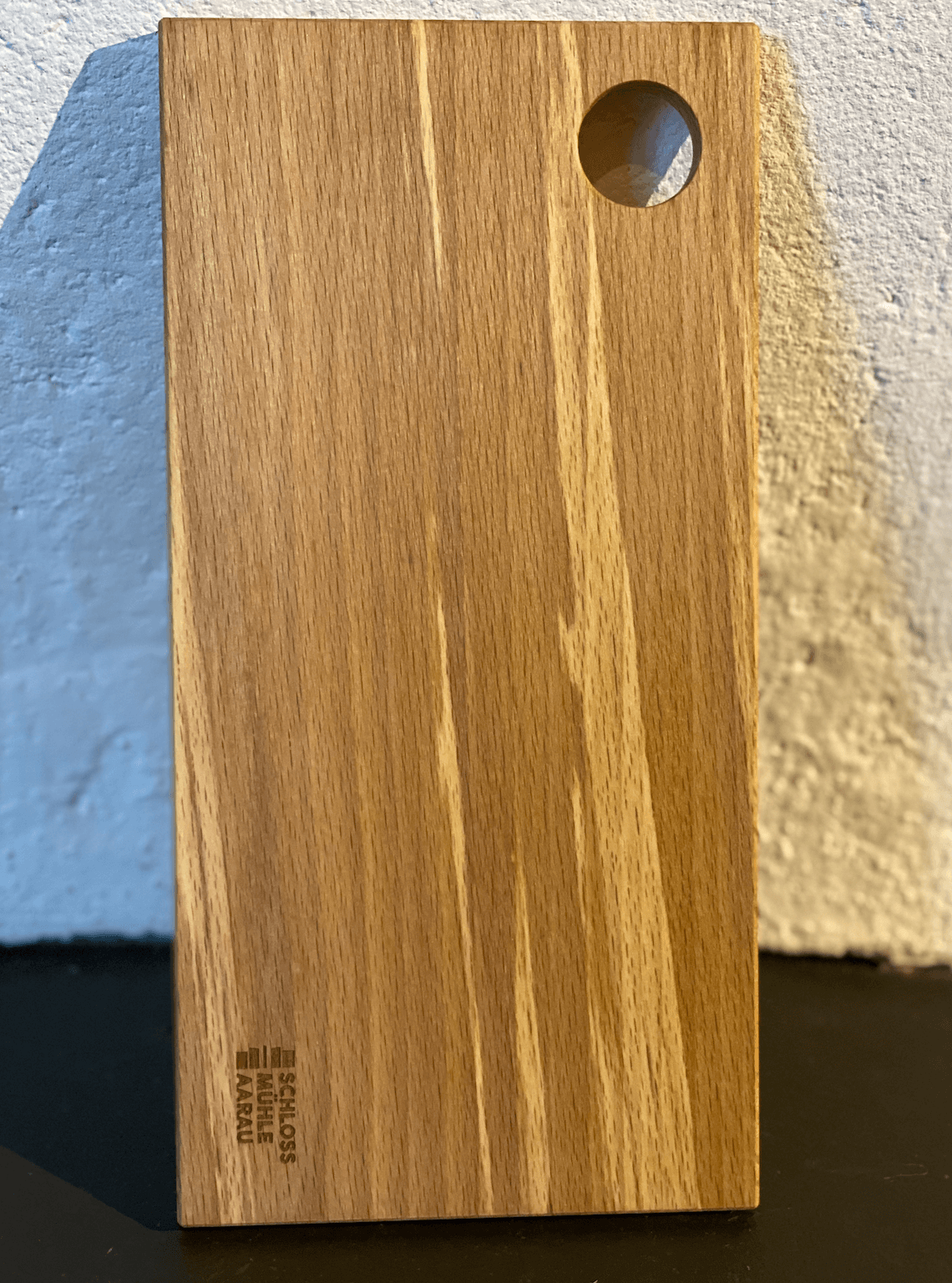 Holzbrett mit Griffloch Marmorbuche